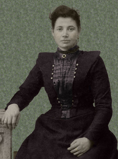 Portrait of Jeri Wieringa's great grandmother, colorized